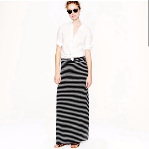 J. Crew - Black and White Striped Maxi Skirt - Picture 3 of 8